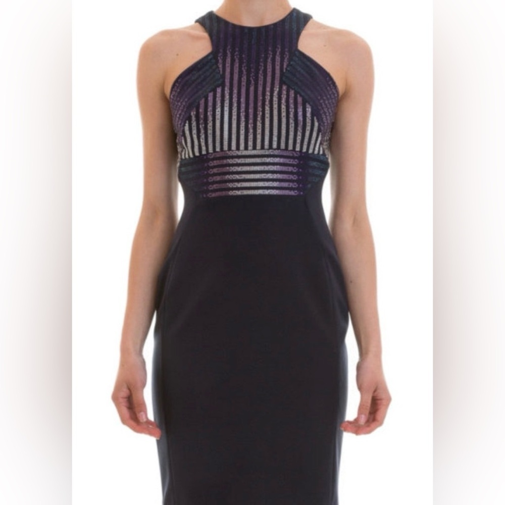 Versace Strapless Black and Purple Dress